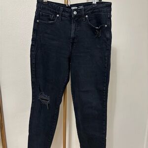 Old Navy Women's O.G Straight High Rise Dark  Distressed Jeans size 6